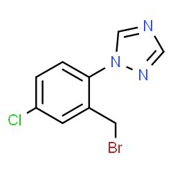 ChemSpider 2D Image | 1-[2-(Bromomethyl)-4-chlorophenyl]-1H-1,2,4-triazole | C9H7BrClN3