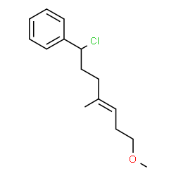 ChemSpider 2D Image | [(4E)-1-Chloro-7-methoxy-4-methyl-4-hepten-1-yl]benzene | C15H21ClO