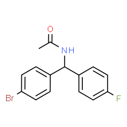 ChemSpider 2D Image | N-[(4-Bromophenyl)(4-fluorophenyl)methyl]acetamide | C15H13BrFNO