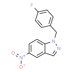 ChemSpider 2D Image | 1-(4-Fluorobenzyl)-5-nitro-1H-indazole | C14H10FN3O2