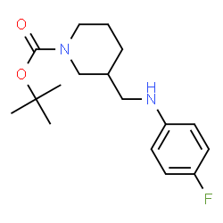 ChemSpider 2D Image | 1-BOC-3-[(4-FLUORO-PHENYLAMINO)-METHYL]-PIPERIDINE | C17H25FN2O2