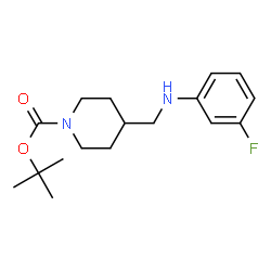 ChemSpider 2D Image | 1-BOC-4-[(3-FLUORO-PHENYLAMINO)-METHYL]-PIPERIDINE | C17H25FN2O2