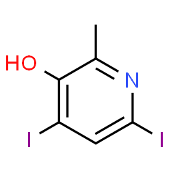 ChemSpider 2D Image | 4,6-Diiodo-2-methyl-3-pyridinol | C6H5I2NO