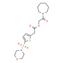 ChemSpider 2D Image | 2-(1-Azepanyl)-2-oxoethyl [5-(4-morpholinylsulfonyl)-2-thienyl]acetate | C18H26N2O6S2