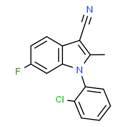 ChemSpider 2D Image | 1-(2-Chlorophenyl)-6-fluoro-2-methyl-1H-indole-3-carbonitrile | C16H10ClFN2