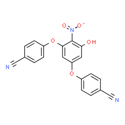 ChemSpider 2D Image | 4,4'-[(5-Hydroxy-4-nitro-1,3-phenylene)bis(oxy)]dibenzonitrile | C20H11N3O5