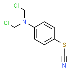 ChemSpider 2D Image | 4-[Bis(chloromethyl)amino]phenyl thiocyanate | C9H8Cl2N2S