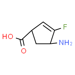 ChemSpider 2D Image | 4-Amino-3-fluoro-2-cyclopentene-1-carboxylic acid | C6H8FNO2