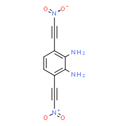 ChemSpider 2D Image | 3,6-Bis(nitroethynyl)-1,2-benzenediamine | C10H6N4O4