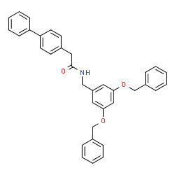 ChemSpider 2D Image | 2-(4-Biphenylyl)-N-[3,5-bis(benzyloxy)benzyl]acetamide | C35H31NO3