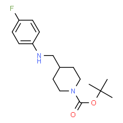 ChemSpider 2D Image | 1-BOC-4-[(4-FLUORO-PHENYLAMINO)-METHYL]-PIPERIDINE | C17H25FN2O2