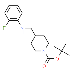 ChemSpider 2D Image | 1-BOC-4-[(2-FLUORO-PHENYLAMINO)-METHYL]-PIPERIDINE | C17H25FN2O2