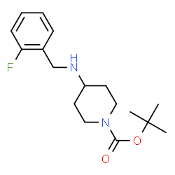 ChemSpider 2D Image | tert-Butyl 4-((2-fluorobenzyl)amino)piperidine-1-carboxylate | C17H25FN2O2