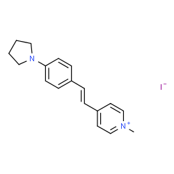 ChemSpider 2D Image | 1-Methyl-4-{(E)-2-[4-(1-pyrrolidinyl)phenyl]vinyl}pyridinium iodide | C18H21IN2