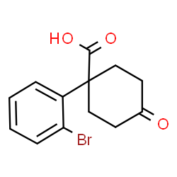 ChemSpider 2D Image | 1-(2-Bromophenyl)-4-oxocyclohexanecarboxylic acid | C13H13BrO3