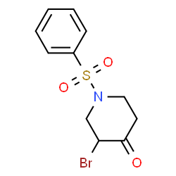 ChemSpider 2D Image | 3-Bromo-1-(phenylsulfonyl)-4-piperidinone | C11H12BrNO3S