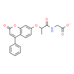 ChemSpider 2D Image | ({2-[(2-Oxo-4-phenyl-2H-chromen-7-yl)oxy]propanoyl}amino)acetate | C20H16NO6
