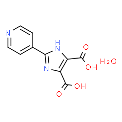 ChemSpider 2D Image | 2-(4-Pyridinyl)-1H-imidazole-4,5-dicarboxylic acid hydrate (1:1) | C10H9N3O5