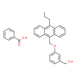 ChemSpider 2D Image | {3-[(10-Propyl-9-anthryl)methoxy]phenyl}methanol - benzoic acid (1:1) | C32H30O4