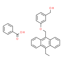 ChemSpider 2D Image | {3-[(10-Ethyl-9-anthryl)methoxy]phenyl}methanol - benzoic acid (1:1) | C31H28O4