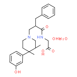 ChemSpider 2D Image | N-{2-Benzyl-3-[4-(3-hydroxyphenyl)-3,4-dimethyl-1-piperidinyl]propanoyl}glycine dihydrate | C25H36N2O6