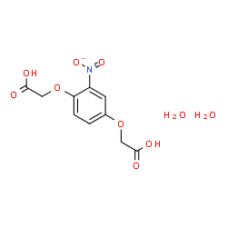 ChemSpider 2D Image | 2,2'-[(2-Nitro-1,4-phenylene)bis(oxy)]diacetic acid dihydrate | C10H13NO10