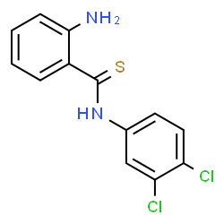 ChemSpider 2D Image | 2-Amino-N-(3,4-dichlorophenyl)benzenecarbothioamide | C13H10Cl2N2S