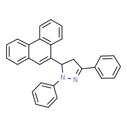 ChemSpider 2D Image | 5-(9-Phenanthryl)-1,3-diphenyl-4,5-dihydro-1H-pyrazole | C29H22N2