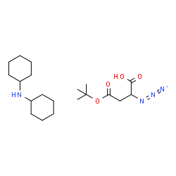 ChemSpider 2D Image | 2-Azido-4-[(2-methyl-2-propanyl)oxy]-4-oxobutanoic acid - N-cyclohexylcyclohexanamine (1:1) | C20H36N4O4