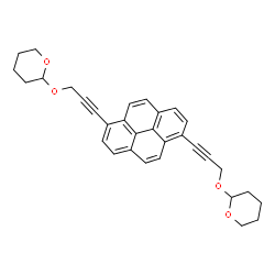 ChemSpider 2D Image | 2,2'-[1,6-Pyrenediylbis(1-propyne-1,3-diyloxy)]bis(tetrahydro-2H-pyran) | C32H30O4