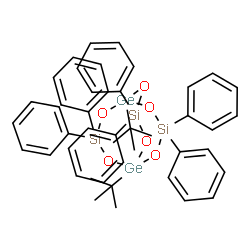 ChemSpider 2D Image | 1,5-Bis(2-methyl-2-propanyl)-3,3,7,7,10,10-hexaphenyl-2,4,6,8,9,11-hexaoxa-3,7,10-trisila-1,5-digermabicyclo[3.3.3]undecane | C44H48Ge2O6Si3