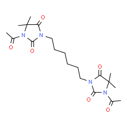 ChemSpider 2D Image | 3,3'-(1,6-Hexanediyl)bis(1-acetyl-5,5-dimethyl-2,4-imidazolidinedione) | C20H30N4O6