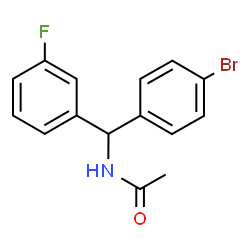 ChemSpider 2D Image | N-[(4-Bromophenyl)(3-fluorophenyl)methyl]acetamide | C15H13BrFNO