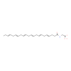 ChemSpider 2D Image | N-[(4E,7E,10E,13E,16E,19E)-4,7,10,13,16,19-Docosahexaenoyl]glycine | C24H35NO3