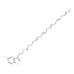 ChemSpider 2D Image | (5E,8E,11E,14E,17E)-N-[2-(5-Hydroxy-1H-indol-3-yl)ethyl]-5,8,11,14,17-icosapentaenamide | C30H40N2O2
