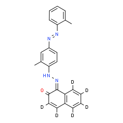 ChemSpider 2D Image | (1Z)-1-({2-Methyl-4-[(E)-(2-methylphenyl)diazenyl]phenyl}hydrazono)-2(1H)-(~2~H_6_)naphthalenone | C24H14D6N4O