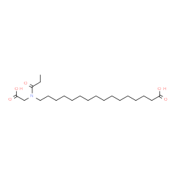 ChemSpider 2D Image | 16-[(Carboxymethyl)(propionyl)amino]hexadecanoic acid | C21H39NO5