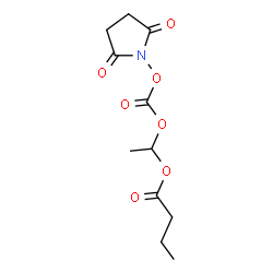 ChemSpider 2D Image | 1-({[(2,5-Dioxo-1-pyrrolidinyl)oxy]carbonyl}oxy)ethyl butyrate | C11H15NO7