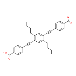 ChemSpider 2D Image | 4,4'-[(2,5-Dibutyl-1,4-phenylene)di-2,1-ethynediyl]dibenzoic acid | C32H30O4