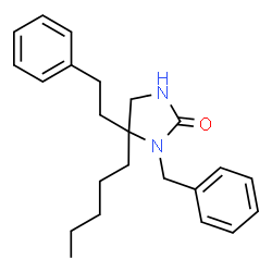 ChemSpider 2D Image | 1-Benzyl-5-pentyl-5-(2-phenylethyl)-2-imidazolidinone | C23H30N2O