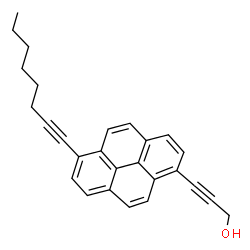 ChemSpider 2D Image | 3-[6-(1-Octyn-1-yl)-1-pyrenyl]-2-propyn-1-ol | C27H24O