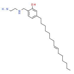 ChemSpider 2D Image | 2-{[(2-Aminoethyl)amino]methyl}-5-[(8E)-8-pentadecen-1-yl]phenol | C24H42N2O
