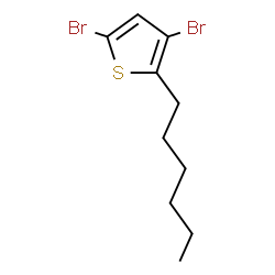 ChemSpider 2D Image | 3,5-Dibromo-2-hexylthiophene | C10H14Br2S