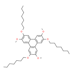 ChemSpider 2D Image | 2,6,10-Tris(heptyloxy)-3,7,11-trimethoxytriphenylene | C42H60O6
