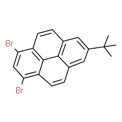 ChemSpider 2D Image | 1,3-Dibromo-7-(2-methyl-2-propanyl)pyrene | C20H16Br2