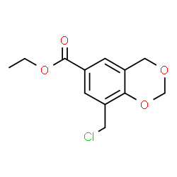 ChemSpider 2D Image | Ethyl 8-(chloromethyl)-4H-1,3-benzodioxin-6-carboxylate | C12H13ClO4