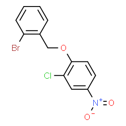 ChemSpider 2D Image | 1-[(2-Bromobenzyl)oxy]-2-chloro-4-nitrobenzene | C13H9BrClNO3