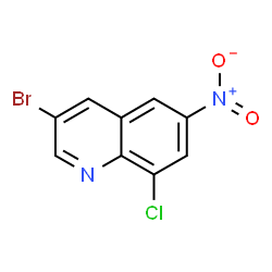 ChemSpider 2D Image | 3-Bromo-8-chloro-6-nitroquinoline | C9H4BrClN2O2
