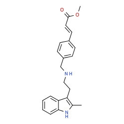 ChemSpider 2D Image | (E)-Methyl 3-(4-(((2-(2-methyl-1H-indol-3-yl)ethyl)amino)methyl)phenyl)acrylate | C22H24N2O2