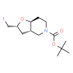 ChemSpider 2D Image | 2-Methyl-2-propanyl (2R,3aS,7aS)-2-(iodomethyl)hexahydrofuro[3,2-c]pyridine-5(4H)-carboxylate | C13H22INO3